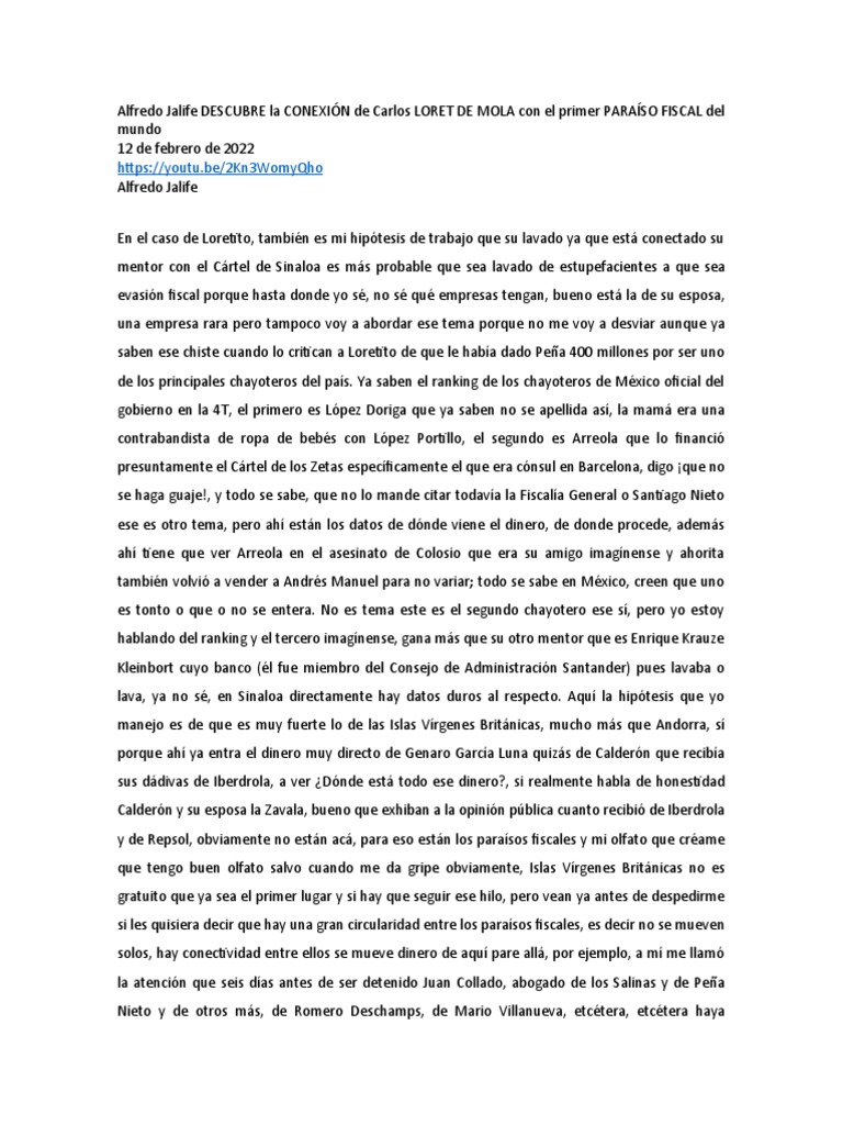 Alfredo Jalife Alfredo Jalife DESCUBRE La CONEXIÓN de Carlos LORET DE