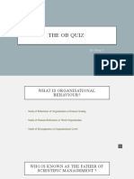 The OB Quiz - Group 5's Guide to Organisational Behaviour