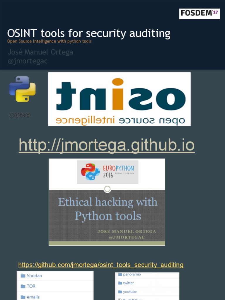OSINT Tools for Security Auditing | PDF | Python (Programming Language ...