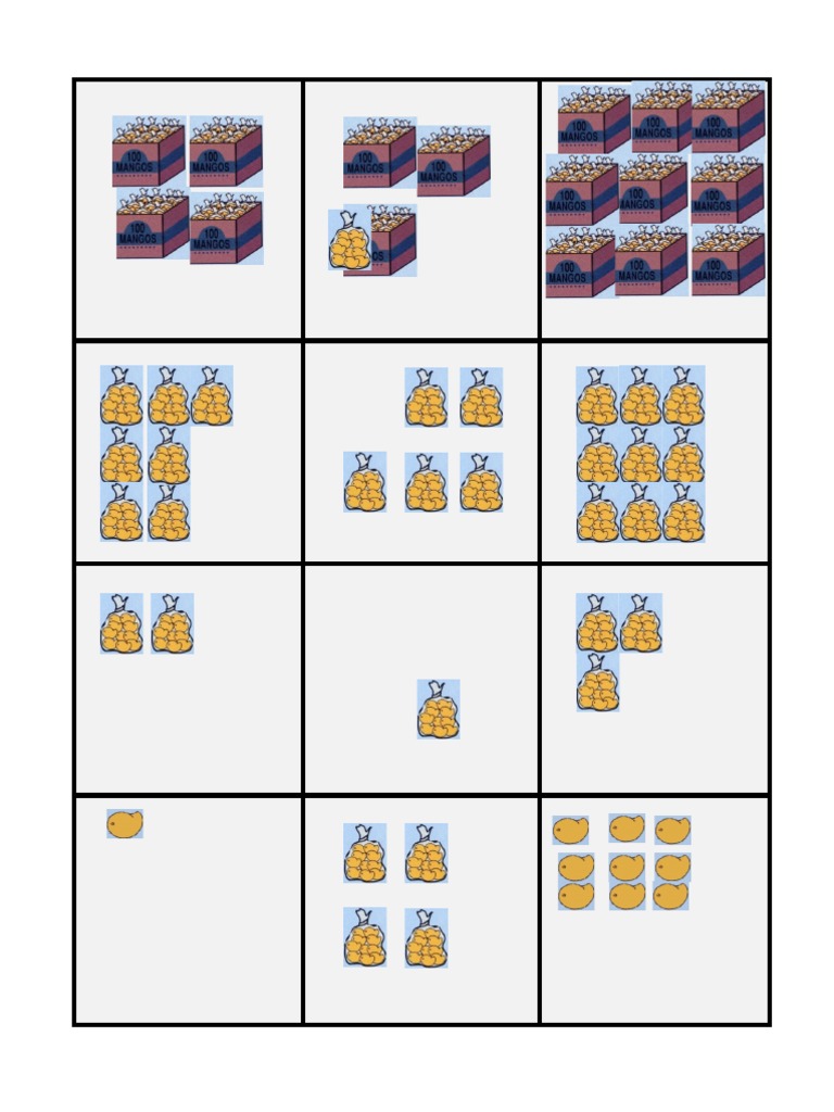 Matemáticas - Loteria de Unidad Centena Decena (MANGOS)