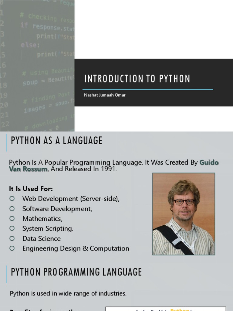 2-Introduction To Python | PDF | Python (Programming Language ...