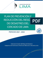 Plan de Prevencion y Reduccion Del Riesgo de Desastres Del Cercado de Lima 2021 2023