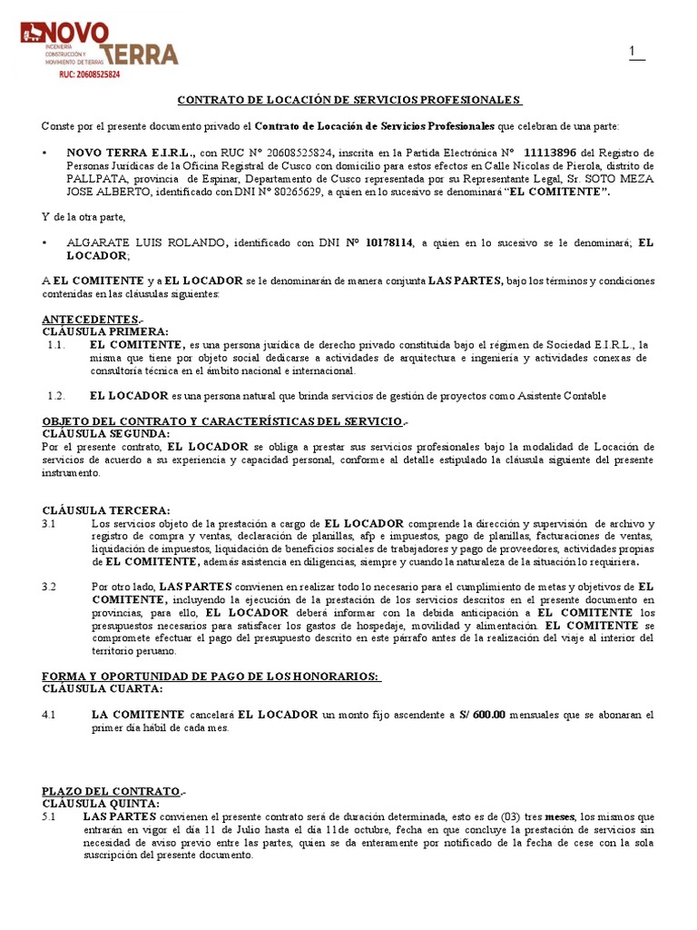LOCADOR MODELO Rolando Algarate | PDF | Jurisdicción | Derecho civil ...