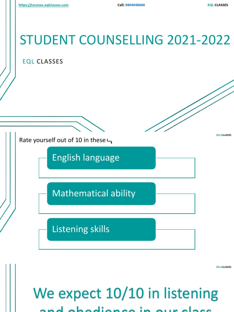 Eql mba counselling 2021 2022 pdf algebra test assessment 