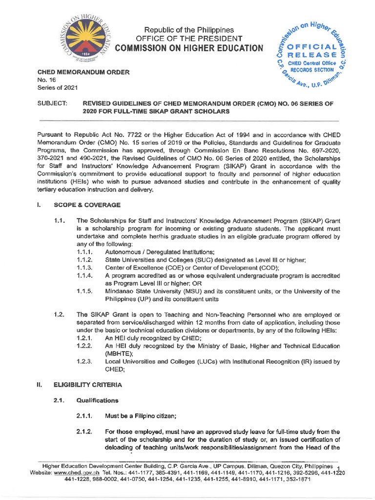 Ched memorandum order cmo no 16 series of 2021 pdf