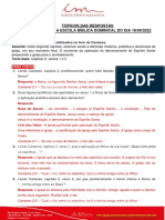 Tópicos Das Respostas Às Perguntas para A Escola Bíblica Do ) (Minical Do Dia 18-09-22