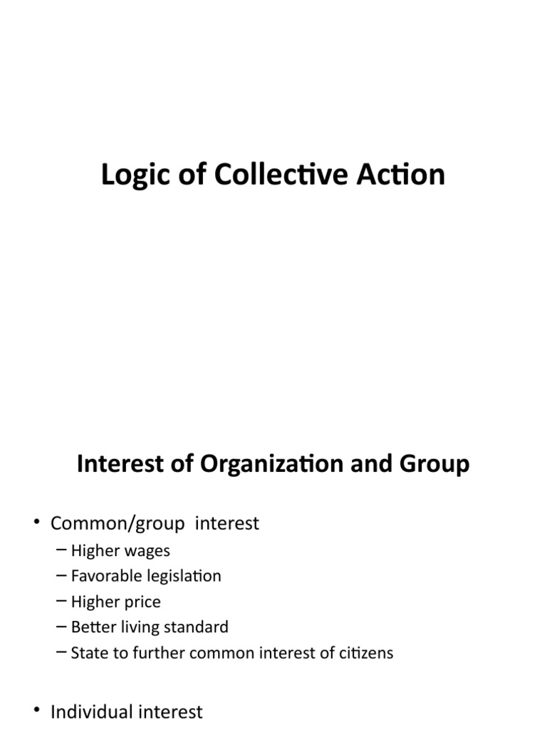 Logic of Collective Action PDF Collective Action Microeconomics