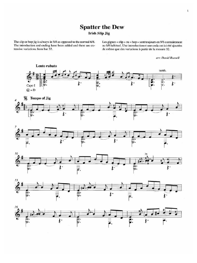 Spatter The Dew Irish Slip Jig David Russell Pdf