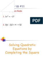 Day 5 - NOTES Completing The Square