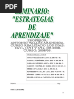 Actividades Del Seminario de Estrategias de Aprendizaje