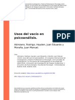 Abinzano, Rodrigo, Hayden, Juan Edua (... ) (2020) - Usos Del Vacío en Psicoanálisis
