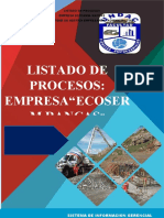 Listado de Procesos - Empresa Ecoserm Rancas - Sistema de Informacion Gerencial