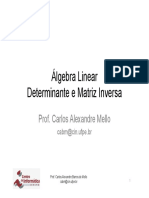 Álgebra Linear: Determinante e Matriz Inversa