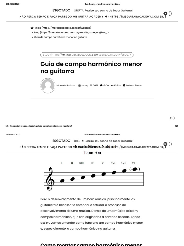 Guia Completo Para Construir E Entender O Campo Harmônico Menor Na