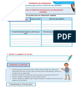 D1 A1 FICHA Leemos Un Tríptico de Acciones para Una Alimentación Saludable.