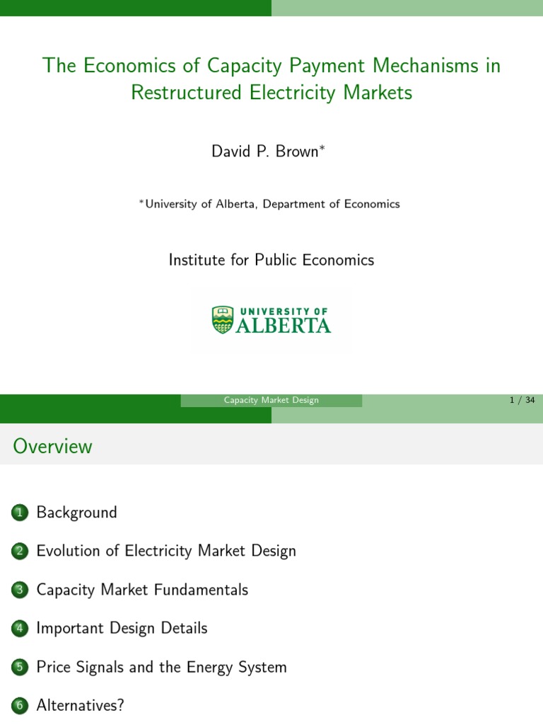 Capacity Market Design in Electricity Markets | PDF | Market (Economics ...