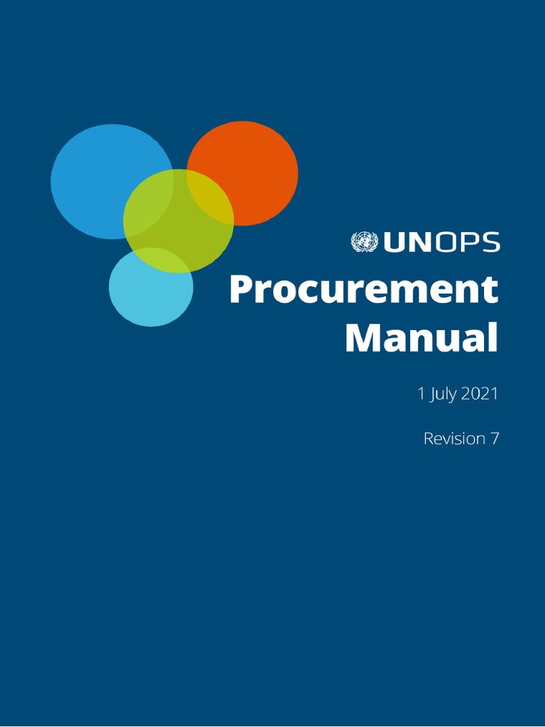 UNOPS Procurement Manual 2021 en | PDF | Technology & Engineering