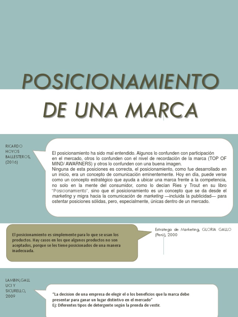 Posicionamiento de Una Marca | PDF | Marca | Mercado (economía)