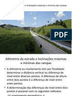 Altimetria Da Estrada e Inclina Es M Ximas e M Nimas