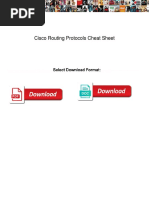 Cisco Routing Protocols Cheat Sheet