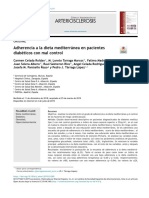 Adherencia A La Dieta Mediterránea en Pacientesdiabéticos Con Mal Control