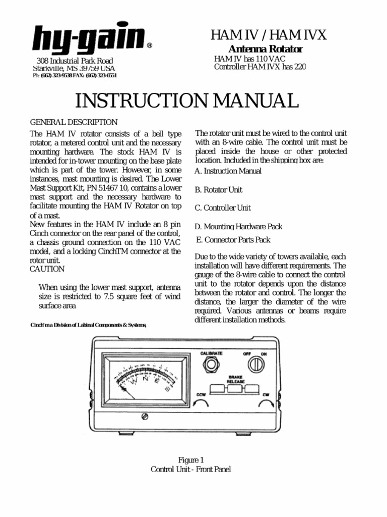 CDE Ham IV Rotator PDF