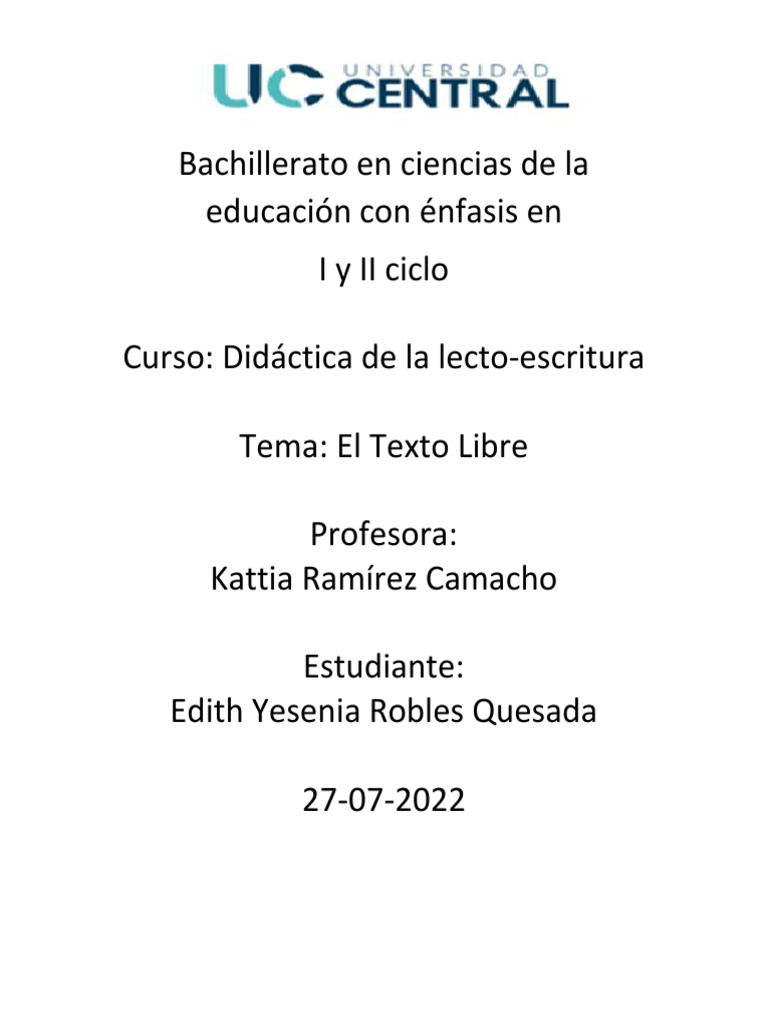 El Texto Libre en la Pedagogía Freinet | PDF | Método de enseñanza ...
