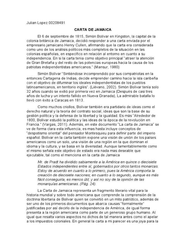 Carta de Jamaica PDF