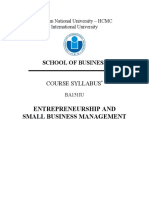 Entrepreneurship Syllabus - SEM 1 2022-2023