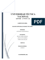 Segundo Trabajo, Balance Nutricional