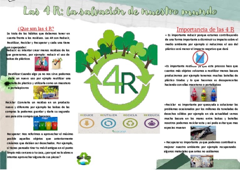 Las 4 R del Reciclaje y su Importancia | PDF | Residuos | El plastico