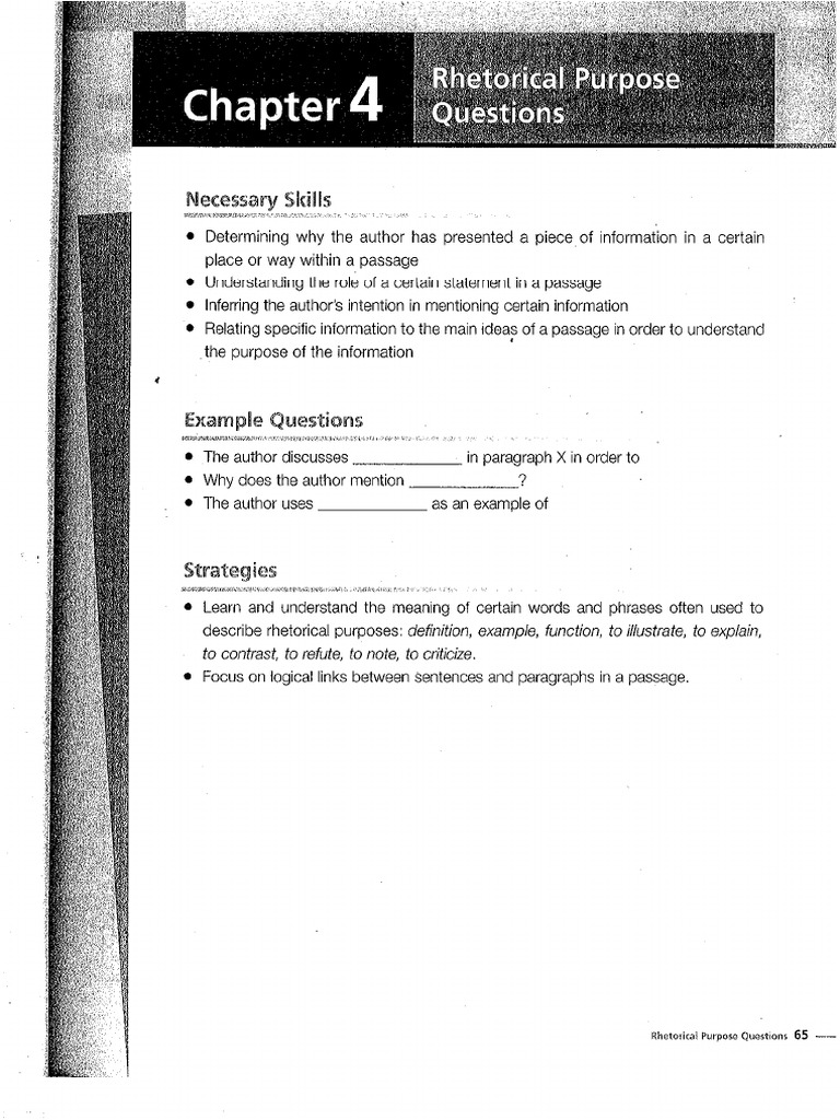 Rhetorical Purpose Reading PDF
