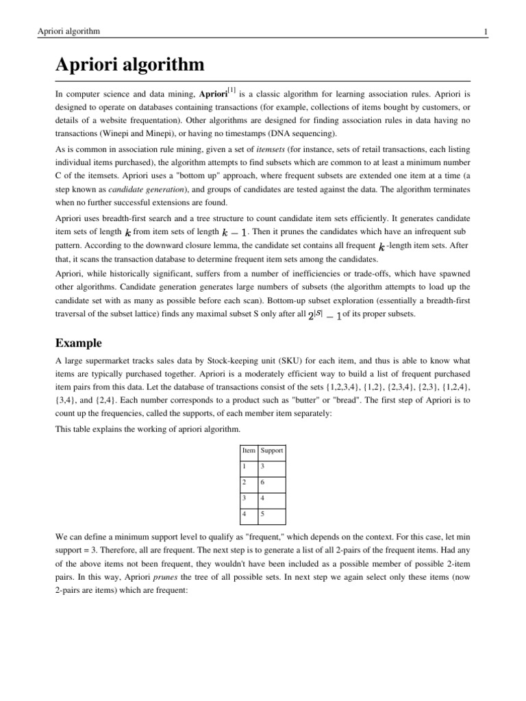 Apriori | PDF | Computer Data | Algorithms