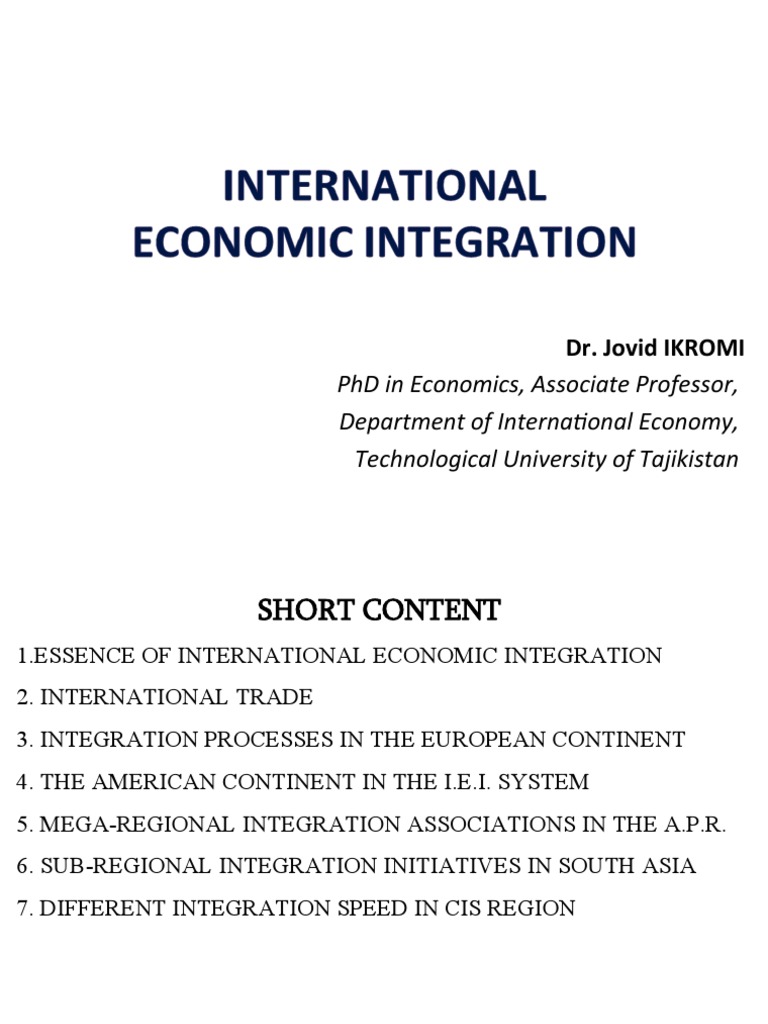 International Economic Integration Overview | PDF | Economic ...