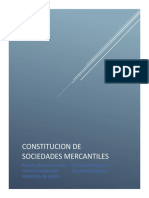 Constitución de Sociedades Mercantiles