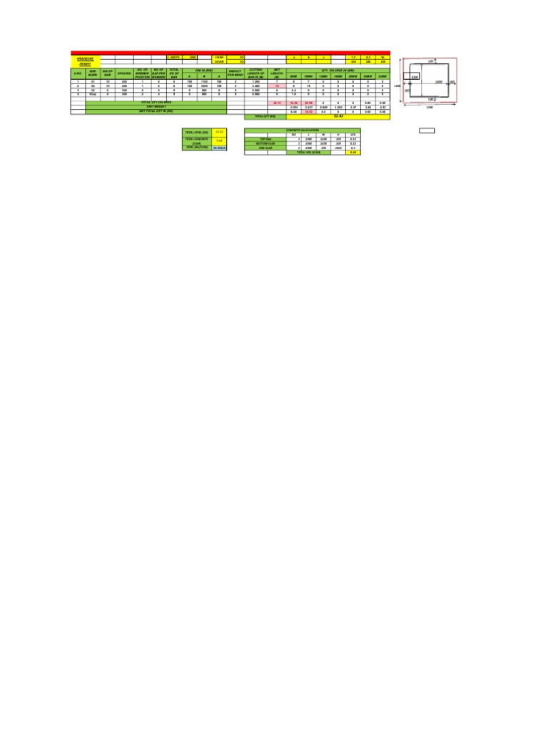 Drainage Width and BBS Calculation | PDF | Building Materials | Civil ...