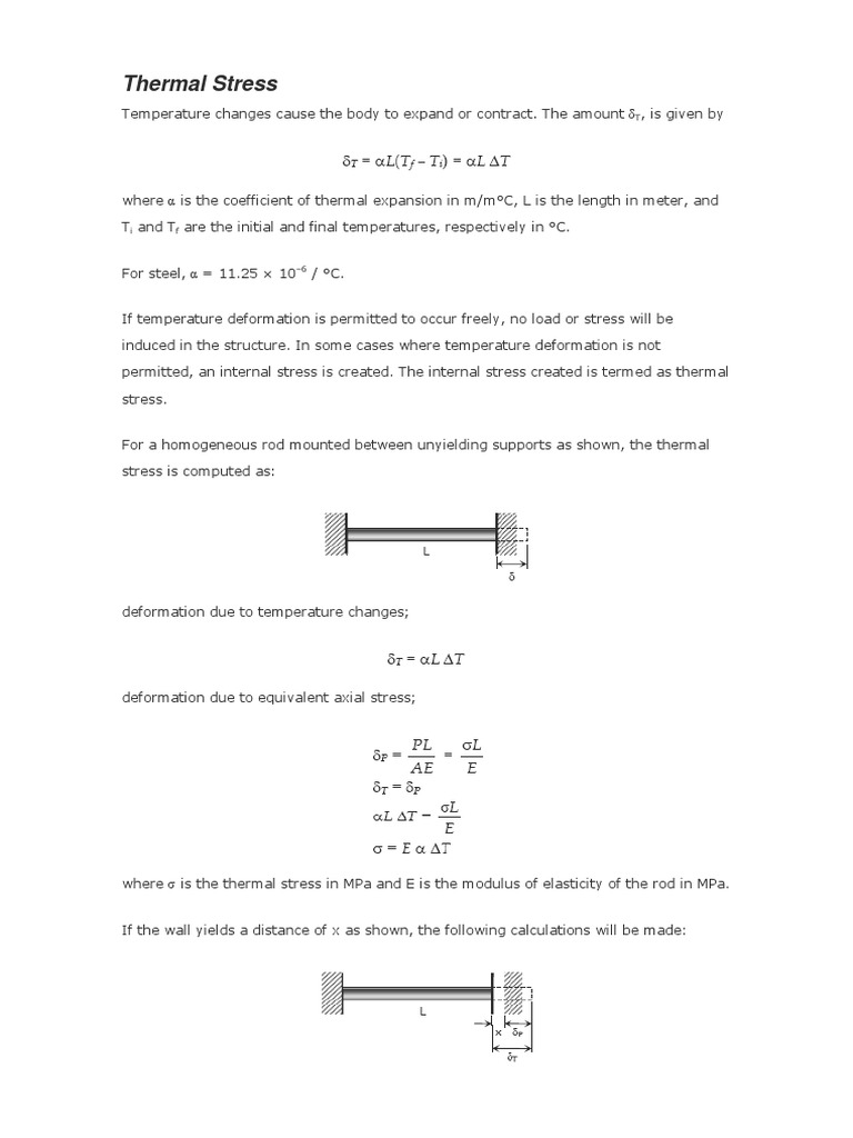 Thermal Stress Calculations and Solutions | PDF | Stress (Mechanics ...