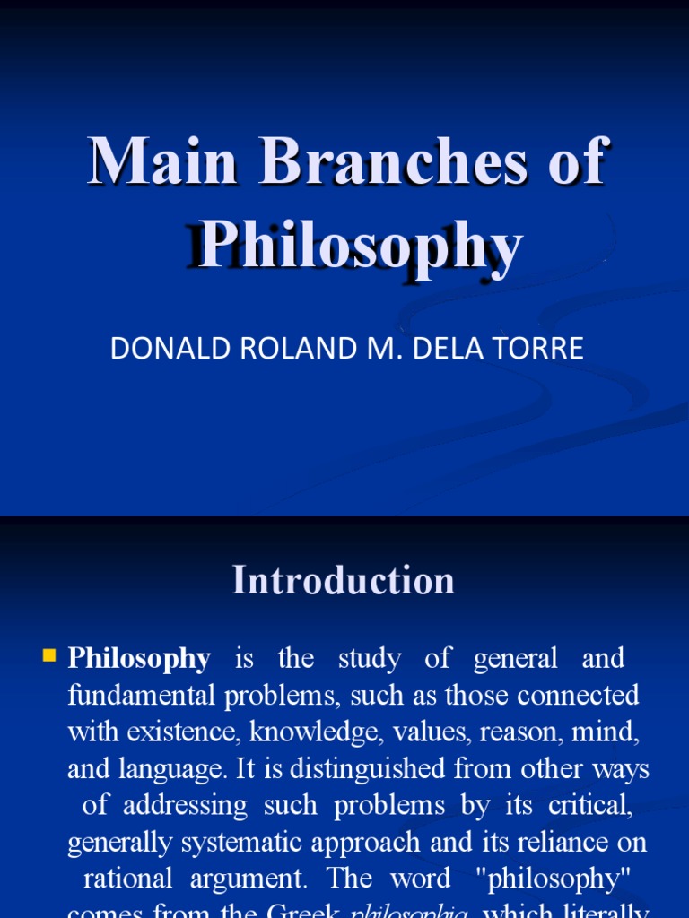 Branches of OfPhilosophy | PDF | Logic | Rationalism