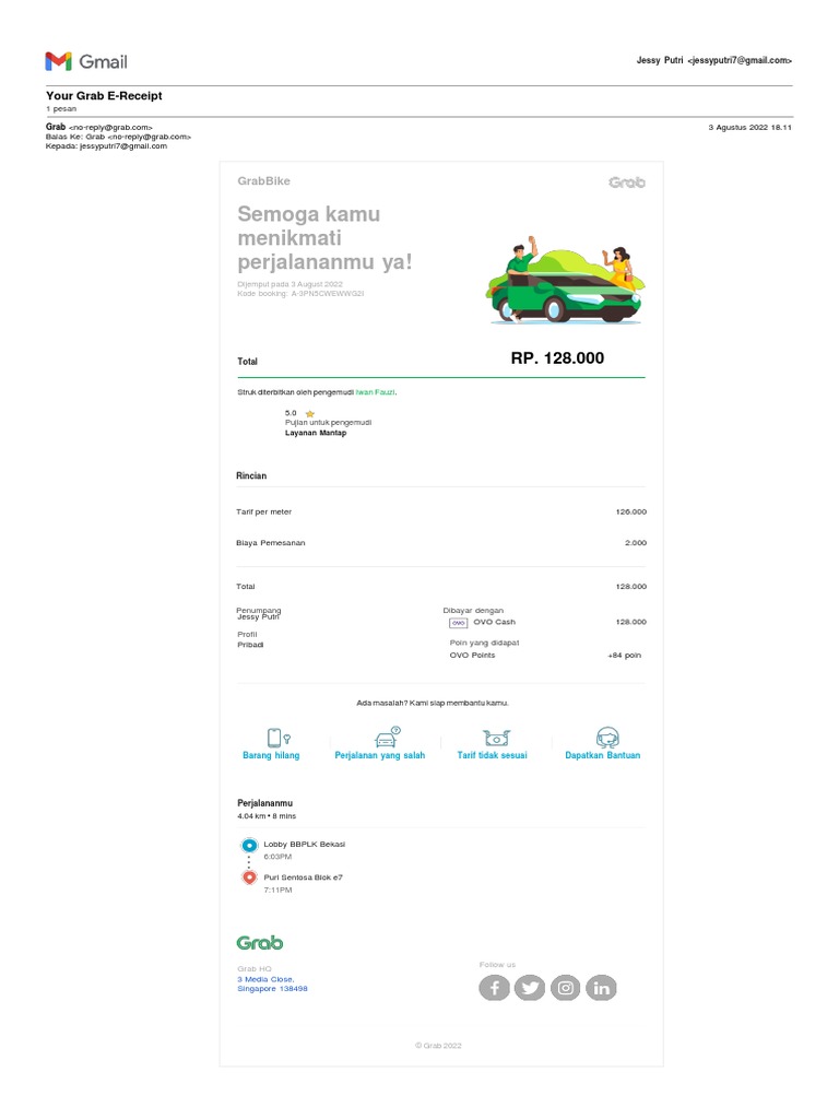 Gmail - Your Grab E-Receipt | PDF
