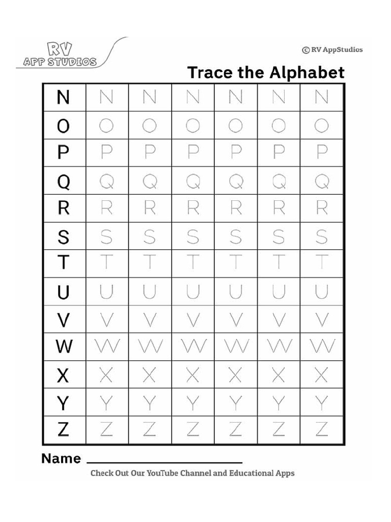 121 Free Printable Worksheets For Kids Practice Alphabet Tracing ...
