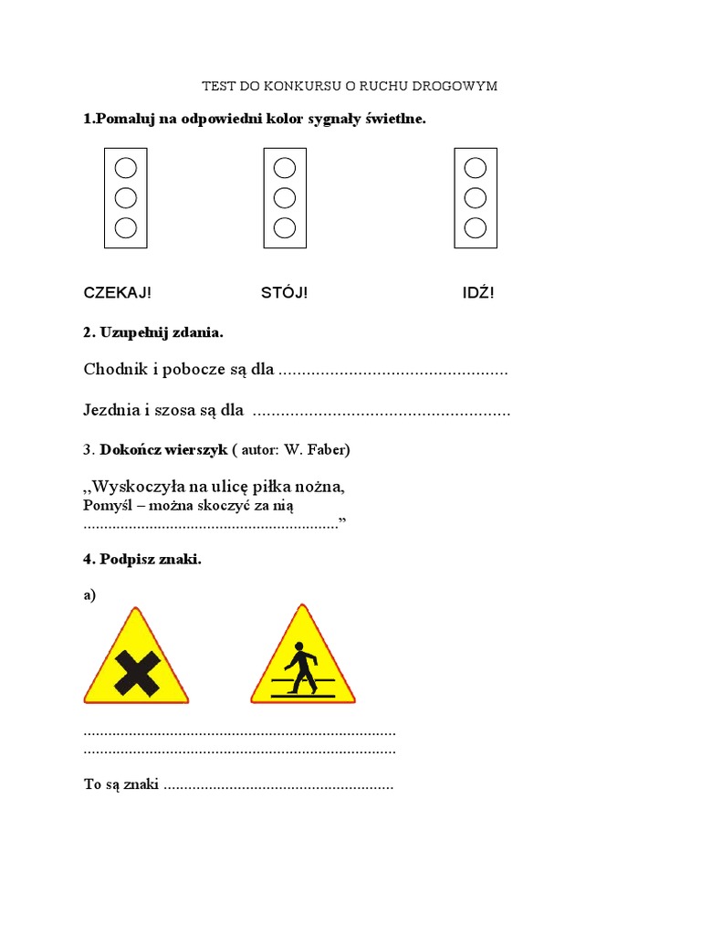 Test Do Konkursu o Ruchu Drogowym PDF