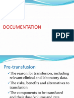 Pre Transfusion Documentation