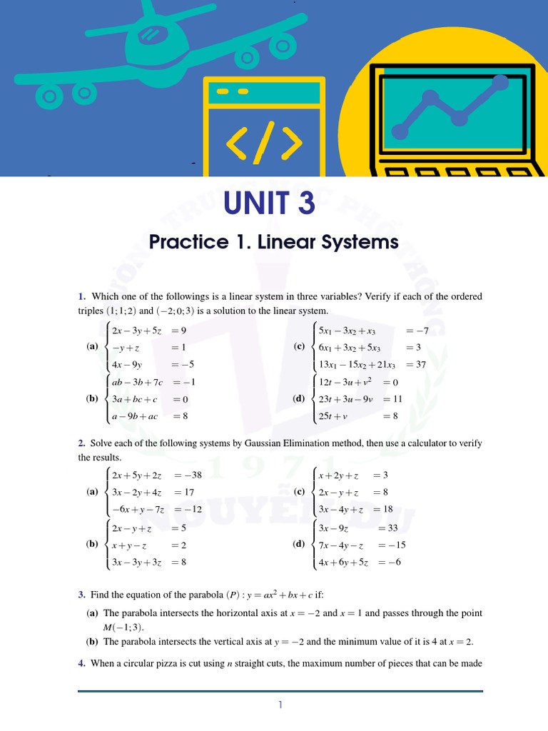 Grade 10 Linear Systems Practice Problems | PDF | System Of Linear ...