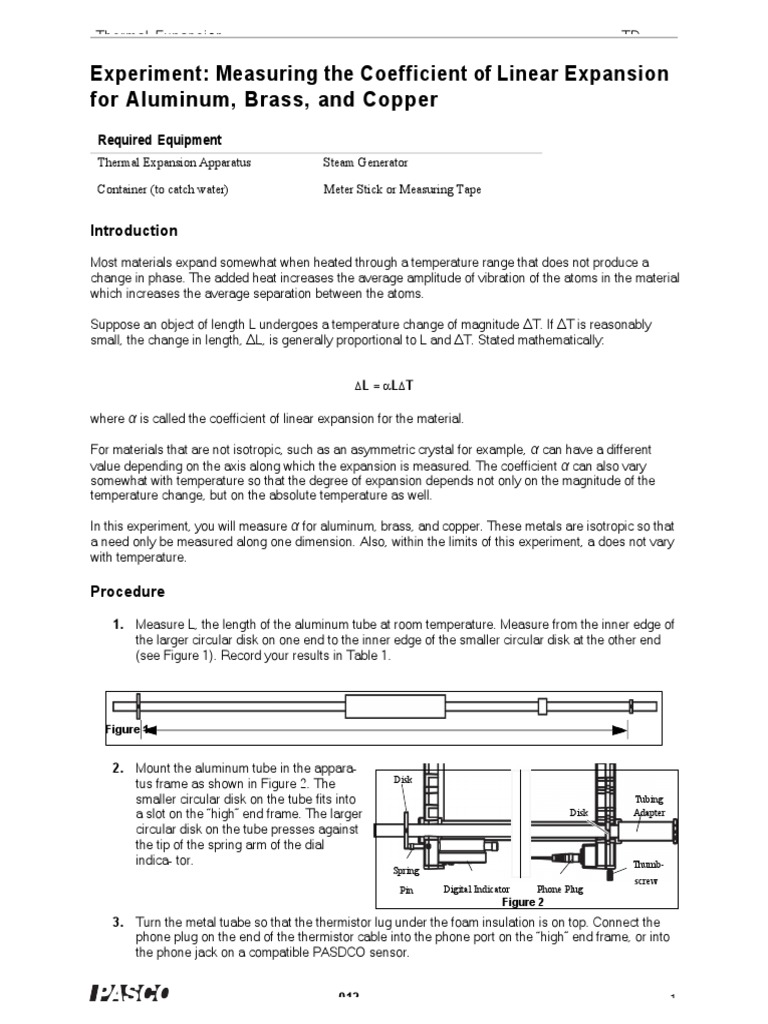Measuring Linear Expansion Coefficients | PDF | Thermal Expansion ...
