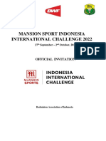 Mansion Sport Indonesia International Challenge 2022 Tournaments Prospectus Updated August 11th