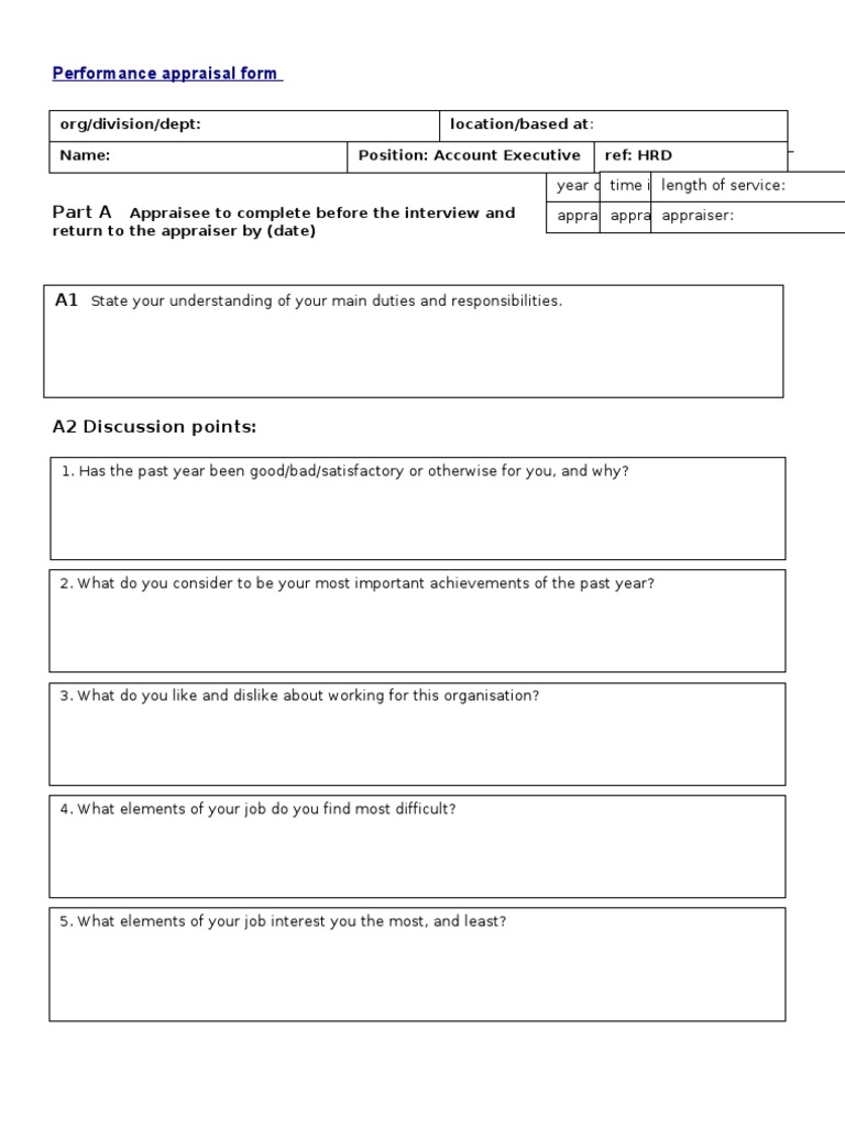 360 Degree Performance Appraisal Form | PDF | Performance Appraisal ...