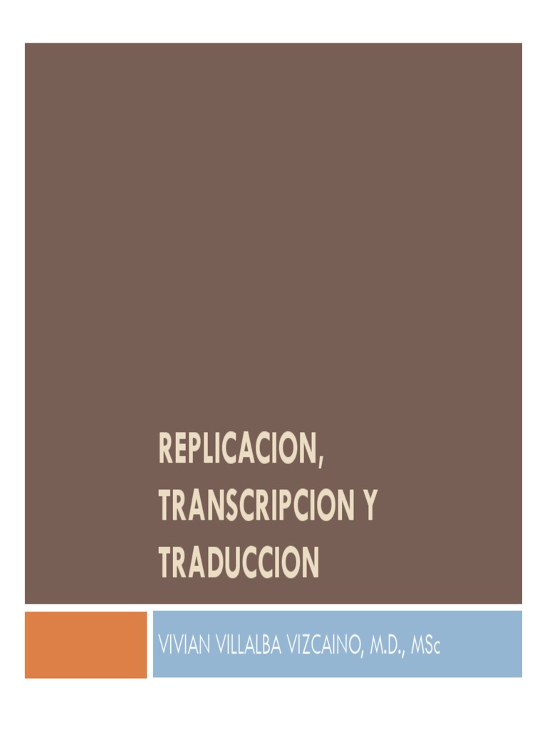 Replicacion, Transcripcion y Traduccion | PDF