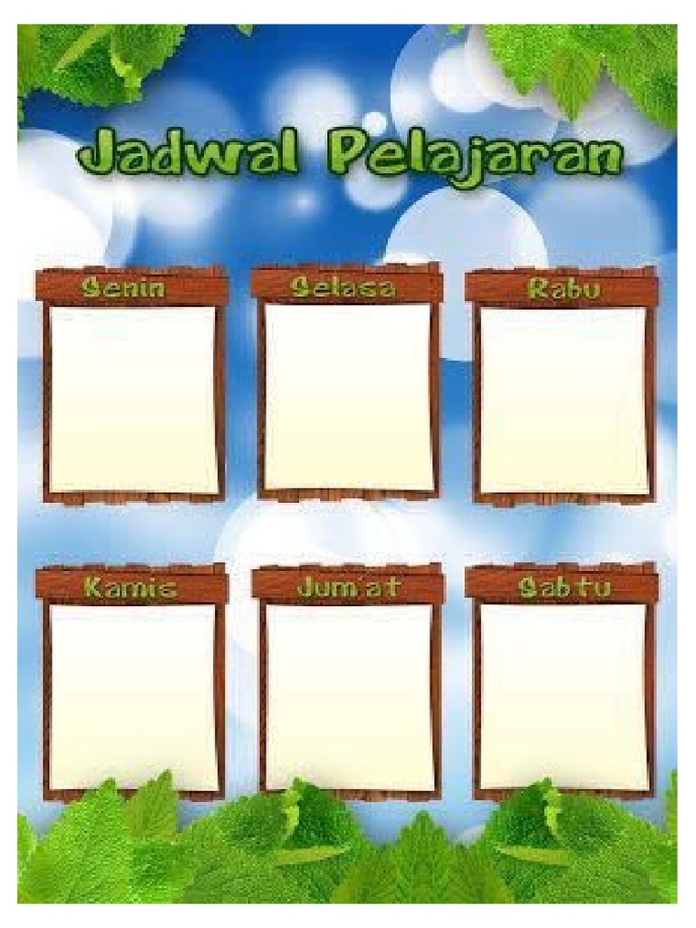 Template Jadwal Pelajaran | PDF