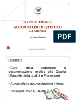 Funzione Strumentale- Autoanalisi d'Istituto- (Area1)-Sintesi Report Finale Autoanalisi