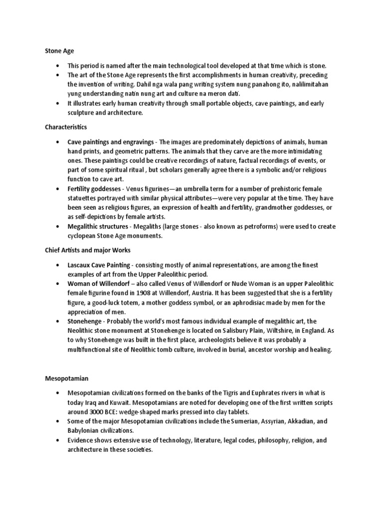 History Of Art Pdf Impressionism Mesopotamia